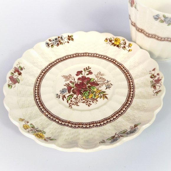 Vintage Copeland Spode Rosalie Pattern Demitasse cup and saucer teacup 1950's - Picture 3 of 6